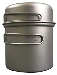 Jolmo Lander Outdoor Titan Topf mit Schüssel Titan Camping Kochgeschirr Set Titan Kochtopf 1100ml