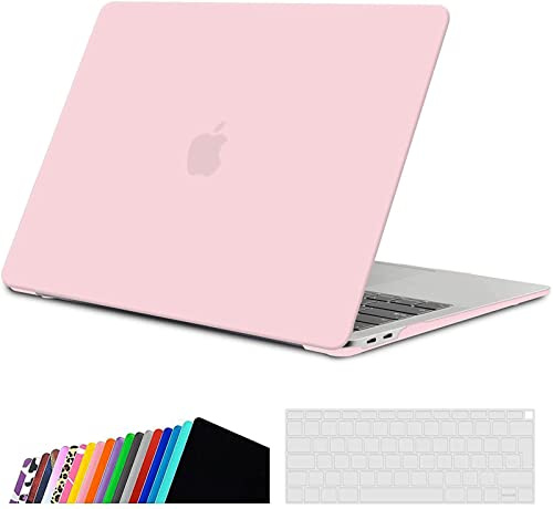iNeseon Hülle Kompatibel mit MacBook Air 13 Zoll (A2337 M1 A2179 A1932), Plastik Case Cover Hartschale Schutzhülle + Tastaturschutz für MacBook Air 13 Retina Released 2018-2021, Rose Quartz
