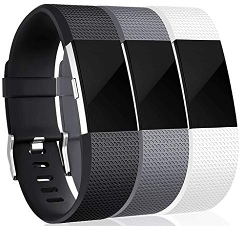 INF 3er-Pack Ersatzarmband kompatibel mit Fitbit Charge 2 Sport Uhrenarmband Silikon