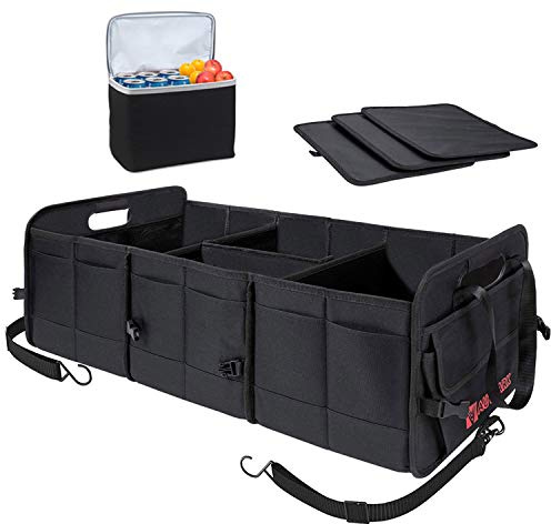 AUTOARK Mehrzweck-Kofferraum-Organizer für Autos, SUVs, mit abnehmbarer Isolierung, auslaufsichere Kühltasche, langlebig, faltbar, verstellbare Fächer, Ladungsaufbewahrung, AK-100