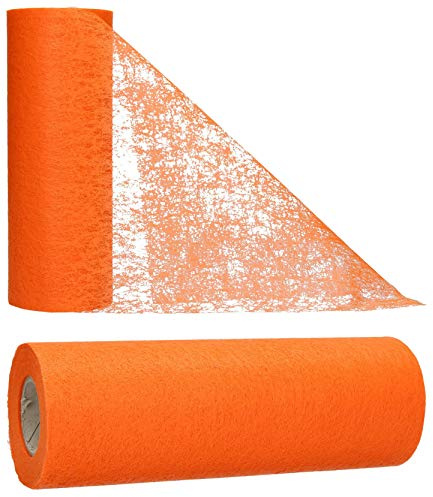AmaCasa Tischläufer Orange (15 cm x 20 m) – Hochwertiges Vliesband für stilvolle Tischdekoration bei Hochzeiten, Geburtstagen & besonderen Anlässen