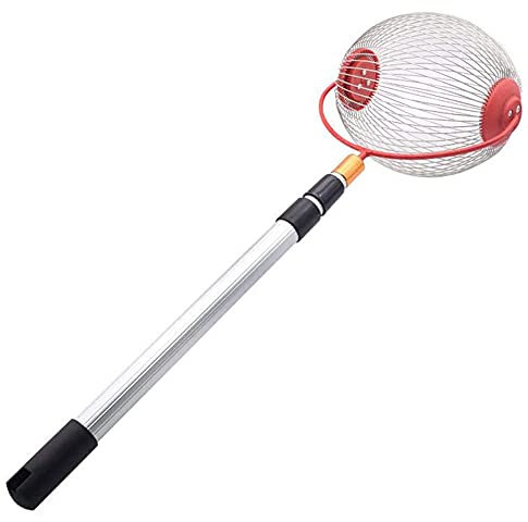 LJJ Sammler Der Obstsammler Ohne Bücken mit Alu-Teleskopgriff aus Edelstahl, Ideal auch als Greifer für Golfbälle, Tennisbälle