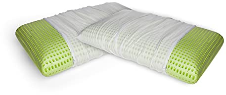 Talamo Italia - Set di 2 Cuscini per letto, 100% Made in Italy, Guanciale sfoderabile a saponetta in Memory Foam forato,Anallergico e Traspirante,70x40xh16 cm