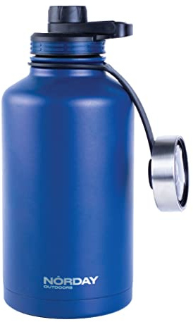 NORDAY Edelstahlbecher – Becher, Mountain Thermobecher, 1,8 l, marineblau, hält die Temperatur zwischen 8 und 24 Stunden, auslaufsicherer Deckel, ideal für Ausflüge, doppelwandig, extra