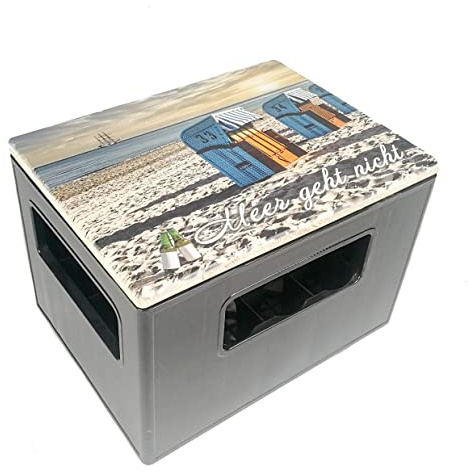 bierkasten-sitz Outdoor Hocker, Sitzauflage aus Holz für Getränkekisten mit Meer geht Nicht als Geschenkidee
