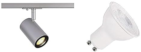 SLV ENOLA B | Pendelleuchte, LED Schienen-Strahler, Dreh- und schwenkbarer 1-Phasen-Strahler, Leuchte, Schienensystem| inkl. effizientem GU10 Leuchtmittel, 3000K, Neutralweiß, inkl. 1Phasen-Adapter