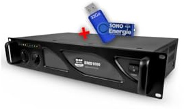 Amplificateur sonorisation DJ - BMS Bmsonic BMS-1000-2 x 500W + Clé USB 32Go