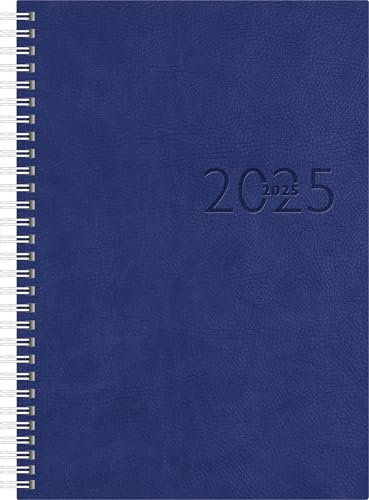 rido/idé Buchkalender Mod. studioplan int. 2025 | 168×240 mm, Kunstleder, blau