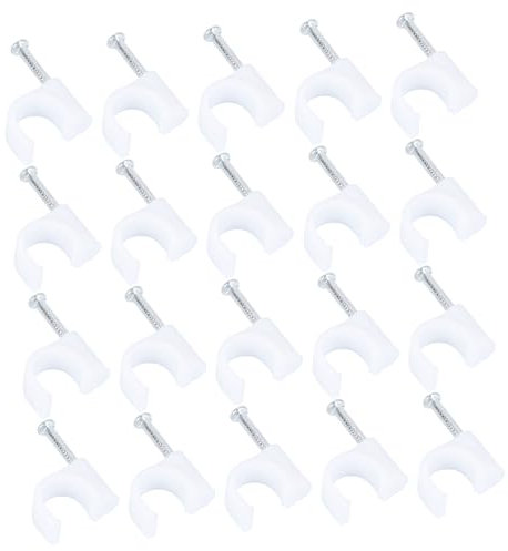 UPKOCH 100stücke Kabelklemmen Rundkabelclips Drahtclips Für Kabelmanagement Koaxialnagelclips Weiß Robust Für Innen Und Außenbereich