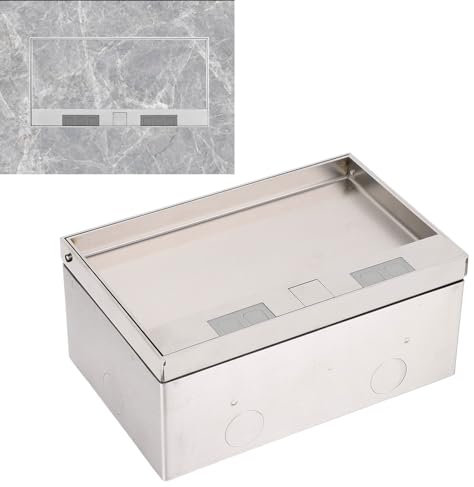 Presa da Incasso a Pavimento, Presa Nascosta Piatta da Incasso da 4000W Presa 3 * 16A Scatola Presa da Incasso a Pavimento in Acciaio Inossidabile, Presa UE per Casa, Hotel, Scuola
