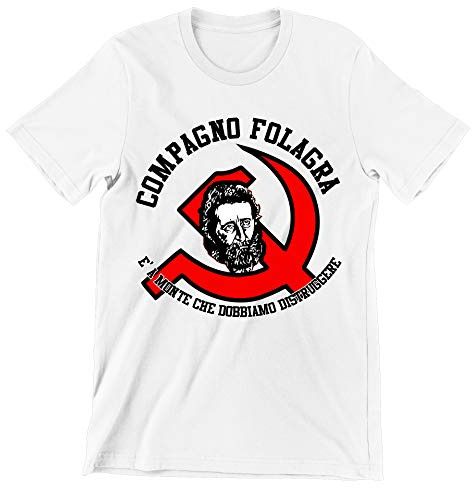 Incidiamo T-Shirt Uomo Film Cult Ugo Compagno Folagra - Film Cult Italiani Manica Corta Taglie dalla S alla XXL