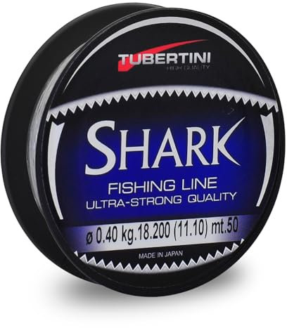 TUBERTINI - Monofilo da pesca SHARK ideale per Terminali Bobina da 50 metri Ø diametri da 0,12 mm a 0,40 mm (Ø 0,280 mm - 9,45 kg)