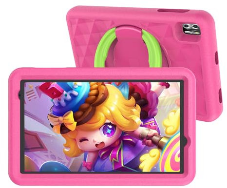 VASOUN Kids Tablet 8 inch, Android 13 Tablet for Kids, 8GB RAM+64GB ROM, Parental Control, 5000Amh, Free Kids APP Pre-Installed, GMS Certified WiFi Dual Camera with Eye Protection, Pink
