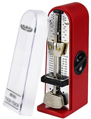 Mechanisches Metronom, Metronom, mechanisches Metronom, Klavier, Gitarre, Windgitarre, tragbar, für Gitarre, Klavier (Farbe: Rot)