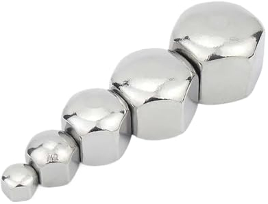 Sicherungsmuttern, 304 A2-70 Edelstahl Sechskant Sechskant Kurze Niedrige Dünne Hutmutter M3 M4 M5 M6 M8 M10 M12 M14 M16 Abdeckblindmutter DIN917 (Farbe: Silber, Größe: 2 Stück M12)(1pc M16)