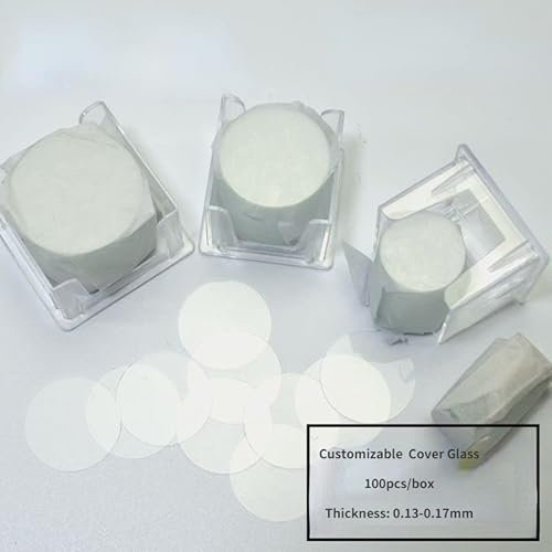 TYZK Mikroskop-Zubehör, 100 Stück/Box, 3 mm, 4 mm, 5 mm, 6 mm, 10 mm Durchmesser, runde Mikroskop-Glasabdeckungen, Haltbarkeit und zuverlässige Leistung (3 mm)