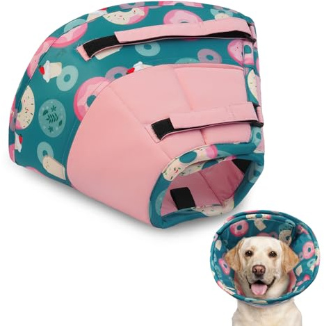Hjumarayan Halskrause Hund Weich - Hundekragen Leckschutz, Schutzkragen Hund Wasserdicht Kragen nach OP, Leicht Trichter Verhinderung von Wunden Leckt oder Kratzt (Rosa M)