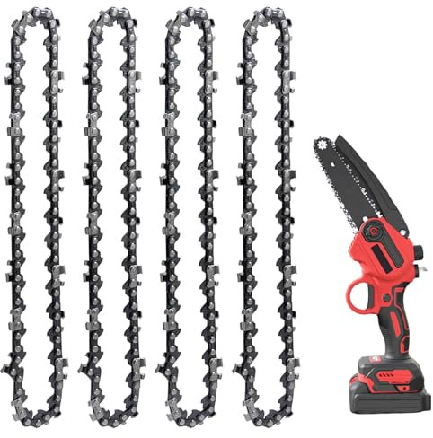 KIBBEH Confezione da 4 catene per motosega, da 6 pollici, 36 maglie, 1/4 LP Pitch, 0.043, Gauge, compatibile con mini motoseghe a batteria al litio, ideale per giardinaggio, legna da ardere e fai da