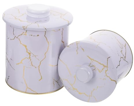Holibanna 2piezas Frascos Metálicos Para Galletas Con Tapa Hermética Envases Portátiles Para Chocolate y Aperitivos Caja Retro Multifuncional Para Almacenamiento Doméstico