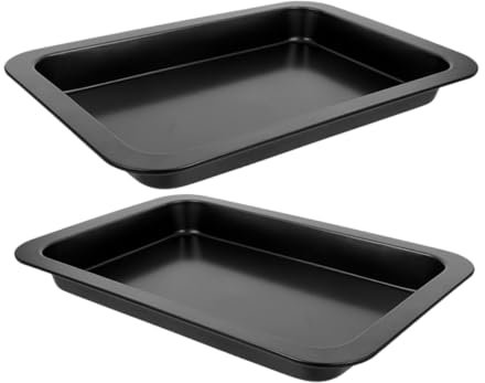 Alipis 2 Moldes Rectangulares Para Hornear Para Pasteles Galletas De Liberación Rápida Para Asar De Acero Al Carbono Color Negro