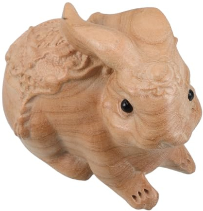 Milisten Handgefertigte Holz-osterhasenfigur Miniatur Hase Statue Für Gartendekoration Rustikale Deko Für Kinderzimmer Und Ostern Einzigartiges