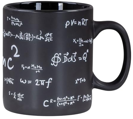 levandeo XXL Tasse 850ml Jumbotasse Steingut Schwarz Mathematik Mathe Formeln Kaffeetasse Kaffeebecher Lehrergeschenk Design Küchengeschirr Heißgetränke Kaffeepott