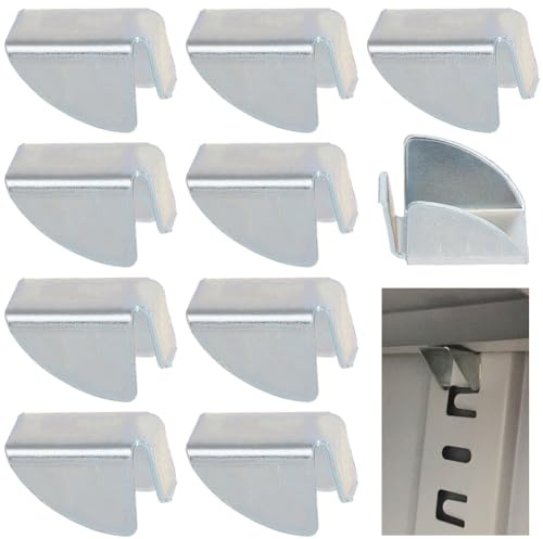 GORGECRAFT 22 pz. Clip per Mensole in Metallo Argento Resistenti in Ferro Regolabili Rimovibili Supporto per Pilastri Clip di Ricambio per Ripiani in Legno Mobili da Cucina Librerie e Armadietti.