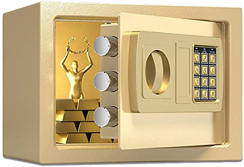 CLSDRZC Feuerfeste wasserdichte Digitale Tastatur, programmierbare elektronische Tastatur, Geld für Heimbüro, Hotel, Geschäft, Schmuck, Bargeldnutzung, Rosa für Heimbüro, Bargeldnutzung (Gold).