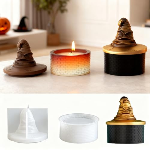 YRIHJIXQ Silikonformen Epoxidharz Gießformen mit Deckel Halloween Formen