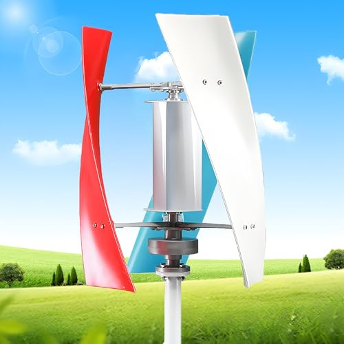 EpyGnom 5000W Turbina Eólica en Espiral Kit Completo, Aerogenerador Eje Vertical 12V 24V 48V 110V 220V 3 Fase AC, Generador de Viento con Controlador para Hogar Alumbrado Público 3Color-48V