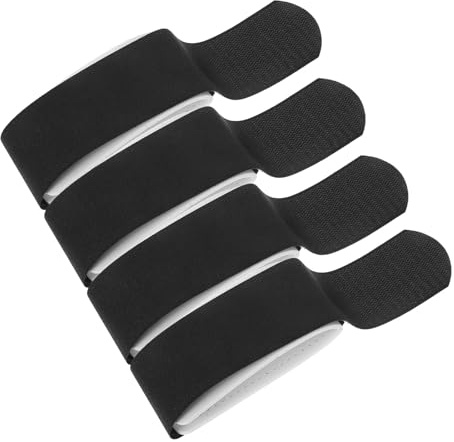 HOLIDYOYO Correa de Fijación para Esquís de Nailon Ajustable 50x450 Mm, 4 Piezas Negras, Accesorio Antideslizante para Snowboard y Transporte Seguro de Equipo de Esquí