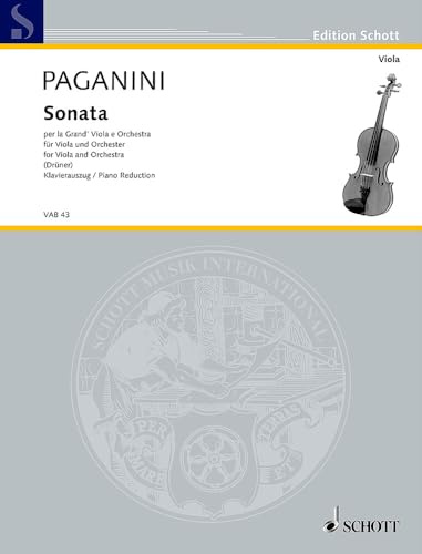 Sonata: per la Grand'Viola ed Orchestra. Viola und Orchester. Klavierauszug mit Solostimme. (Viola-Bibliothek)
