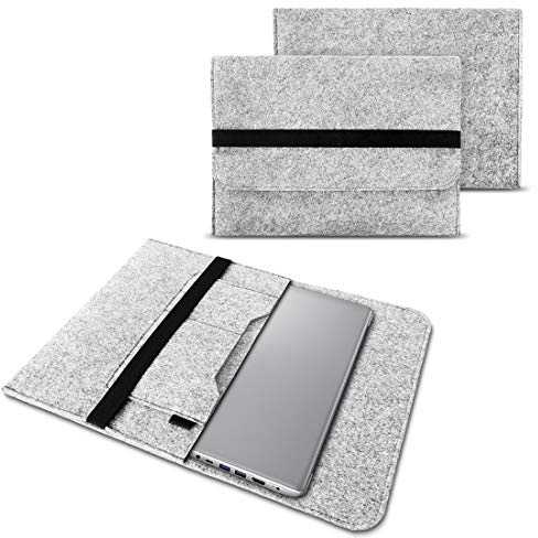 NAUC Notebook Tasche kompatibel für Lenovo Yoga 520 14 Zoll Hülle Filz Sleeve Case Schutzhülle Cover, Farben:Hell Grau