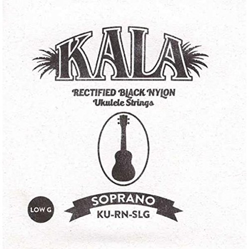Kala KU-RN-SLG - Cuerdas para ukelele (nailon, soprano, bajo), color negro