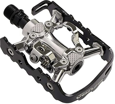 VENZO Multi-Use Compatible with Shimano SPD Mountain Bike Bicycle Sealed Clipless Pedals - Dual Platform Multi-Purpose - Great for Touring, Road, Trekking Bikes