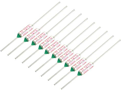sourcing map 10 Stück 250V 10A 121°C Celsius Schaltkreis Abschalttemperatur Sicherung de