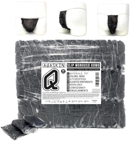 AQASKIN - 200pz. Slip Uomo Monouso Estetica Professionale - SCONTI QUANTITÀ - Slip Spa, Estetica, Mutanda Uomini USA e Getta per Centro Benessere, Massaggi (Quantità 200pz)