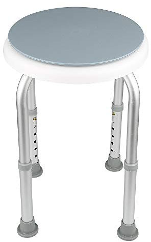 YJIIJY Sedile da Doccia Sgabello per Vasca, Ergonomico, Regolabile in Altezza, Girevole a 360°, Bianco