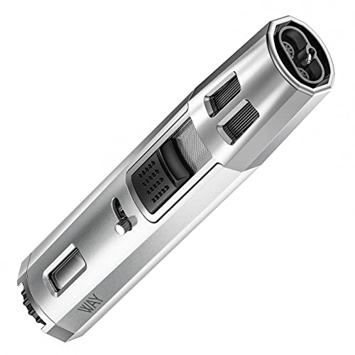 VVAY Zinc Alloy 2 Jet Flame Windproof Cigar Lighter, Adjustable Torch Fire Ignition, Long Reach, Gas Butane Refillable, Multifunctional, Sold without Gas