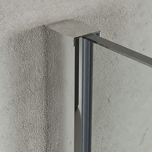 Wandanschlussprofil Dusche Aluprofil 2m I für 10mm Glas Duschabtrennung I Wandprofil Duschwand I Duschprofil verchromt I Wandabschlussleiste I Wandhalterung I Wandprofilleiste