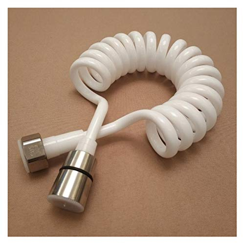 Brauseschlauch 1,5m / 2m / 3m Teleskop-Duschschlauch EVA Badezimmerfeder Flexibel Für Wasser Klempnerarbeiten Toilette Bidet Sprayer Badzubehör Universal Duschschlauch (Color : White, Length : 3M)