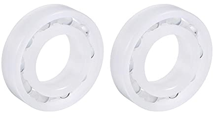 sourcing map 6005 Deep Groove Ball Bearings 25mm Bore 47mm OD 12mm Thick PP Plastic Open Type Glass Balls 2pcs