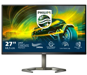 Philips Gaming 27M1N5200PA - 27 pollici FHD Monitor, 240Hz, 1ms GTG, IPS, FreeSync, altoparlanti, altezza regolabile, USB Hub (1920 x 1080 @ 240 Hz, 400 cd/m² HDMI 2.0 / DP 1.4 / USB 3.2)