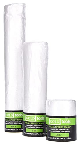 ToolSpace Abdeckfolie mit Klebeband im 3er Set - Transparente Staubschutzfolie Maler Abdeckfolie für Renovierungen - Renovierung Allzweckfolie - Malerabdeckfolie Set mit 3 Stück