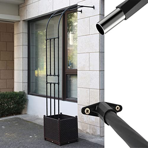 Arche Treillis De Jardin Demi-latérale Arceau À Rosiers 60cm-240cmx240cm Arches D'entrée Fer Forgé Plantes Grimpantes Tuteur Décoration Extérieure(90x240cm/2.9x7.9ft)