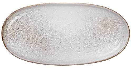 ASA Saisons Ovaler Aperitifteller aus Steinzeug in der Farbe Sand, Maße: 20cm x 10cm x 2,2cm, 27121107