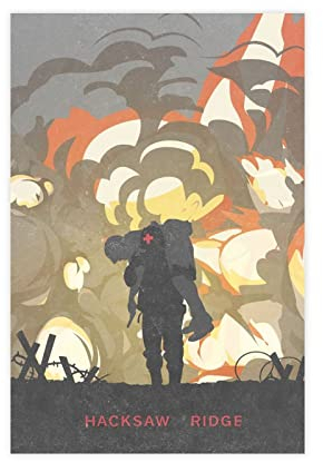 HDTS Movie Hacksaw Ridge Vintage Canvas Poster Bedroom Decor Sports Landscape Office Room Decor Gift Unframe: 12x18inch(30x45cm)
