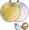 1 PCS Carcasa del Reflector, Reflector De Fotografí, 5 En 1 Reflector Fotografia, Reflector de Luz Multidisco Redondo para Retrato Selfie Fotografía De Bodas (Negro, Oro)