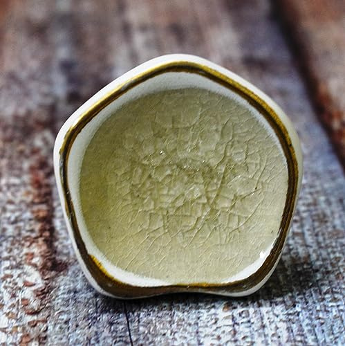 ARTISNO Keramikknäufe, Grau, für Küchenschränke, Möbel, Badezimmer, Kommoden, Schubladen, Truhen, handgefertigt, Keramik, dekorative bunte Griffe, 10 Stück'. (White Sea Glass 1, Set of 6)