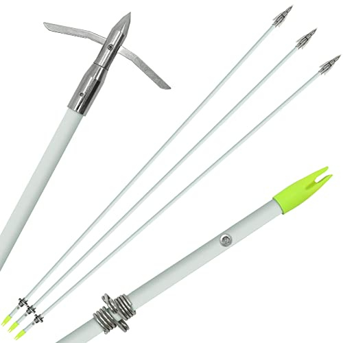 OUBOTER 3/6 Stück Bogen Angelpfeil 36 Zoll Fiberglas Fischenpfeile Mit Sicherheits Rutsche 8mm Bowfishing Pfeile Für Jagd Fischen